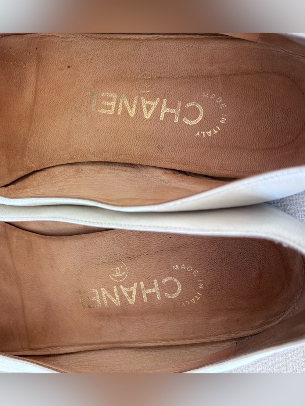 CHANEL vintage ballet flats white camellia 38 wedding - Picture 6 of 9